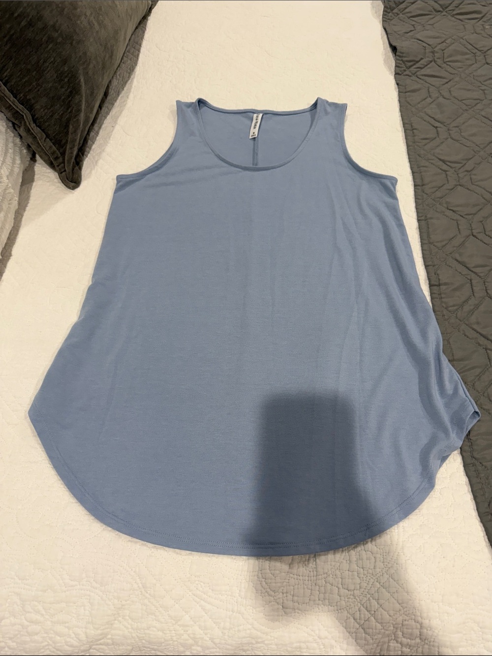 Zenana Outfitters Dusty Blue Scoop Neck Tank